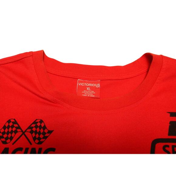 Victorious Racing Graphic Tee Men's XL Red Black Gold Horse Speed Streetwear - Picture 3 of 7